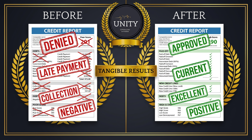 Before and After Credit Report Results - From Denied to Approved
